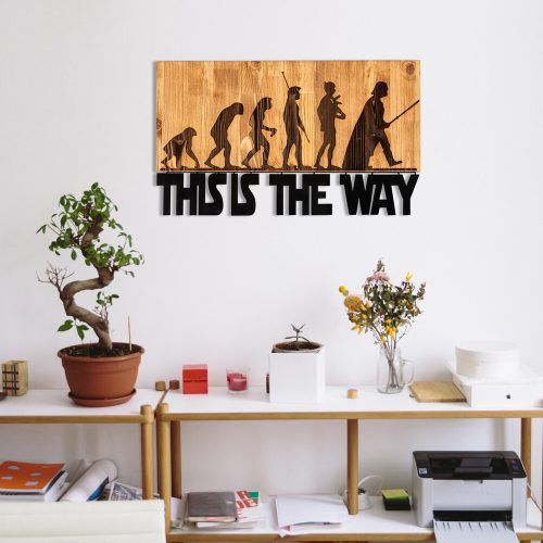 Elegáns dekoratív fa falkiegészítő, fekete-dió, 58 x 37 cm | 100% fém váz (1,2 mm) és tömör fa (3 cm) | Modern dekorációhoz tökéletes