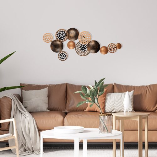 Kézzel festett dekoratív fém falkiegészítő, 90 x 8 x 42 cm | 100% fém, 0,8 mm vastagság | Egyedi színváltozatok a stílusos lakberendezéshez