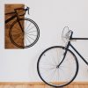 Elegáns dekoratív fa falkiegészítő, 45 x 58 cm | 100% fém váz (1,2 mm) és tömör fa (3 cm) | Stílusos fekete-dió dizájn otthoni dekorációhoz