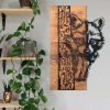 Elegáns dekoratív fa falkiegészítő, fekete-dió, 37 x 57,5 ​​cm | 100% fém váz (1,2 mm) és tömör fa (3 cm) | Modern dekorációhoz tökéletes