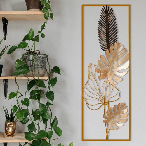 Kézzel festett dekoratív fém falkiegészítő, 32 x 5 x 90 cm | 100% fém, 0,8 mm vastag | Egyedi dizájn, tökéletes otthoni dekorációhoz és kiemelő falakhoz