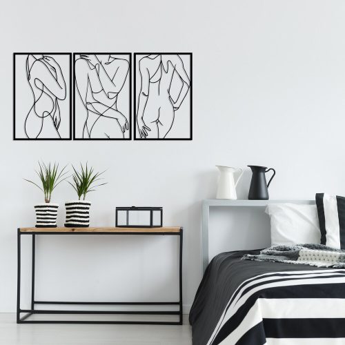 Stílusos fekete dekoratív fém falkiegészítő, 103 x 50 cm | 100% fém, 1,2 mm vastagság | Tökéletes modern lakberendezéshez és irodai helyiségekhez