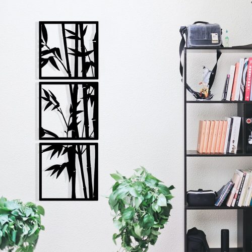Stílusos fekete dekoratív fém falkiegészítő, 36 x 110 cm | 100% fém, 1,2 mm vastagság | Tökéletes modern lakberendezéshez és egyedi falfestményekhez