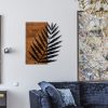 Elegáns dekoratív fa falkiegészítő, 50 x 58 cm | 100% fém váz (1,2 mm) és tömör fa (3 cm) | Stílusos fekete-dió dizájn otthoni dekorációhoz