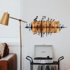 Elegáns dekoratív fa falkiegészítő, 90 x 47 cm | 100% fém (1,2 mm) és fa keret (3 cm) | Stílusos fekete-dió dizájn modern terekhez