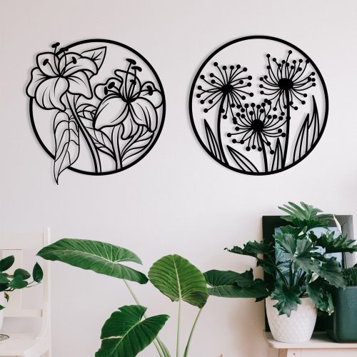 Stílusos fekete dekoratív fém faltartozék, 100 x 50 cm | 100% fém, 1,2 mm vastagság | Tökéletes modern lakberendezéshez és irodai helyiségekhez