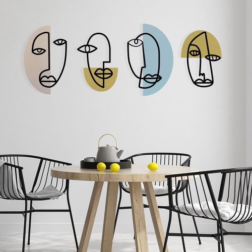 Stílusos dekoratív fém falkiegészítő, 159 x 58 cm | Tartós 1,20 mm fém és 3 mm fa | Tökéletes modern lakberendezéshez és irodai helyiségekhez