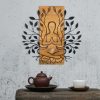 Elegáns dekoratív fa falkiegészítő, fekete-dió, 58 x 57,5 ​​cm | 100% fém váz (1,2 mm) és tömör fa (3 cm) | Modern dekorációhoz tökéletes