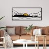 Stílusos dekoratív fém falkiegészítő, 120 x 51 cm | Tartós 1,20 mm fém és 3 mm fa | Tökéletes modern lakberendezéshez és irodai helyiségekhez