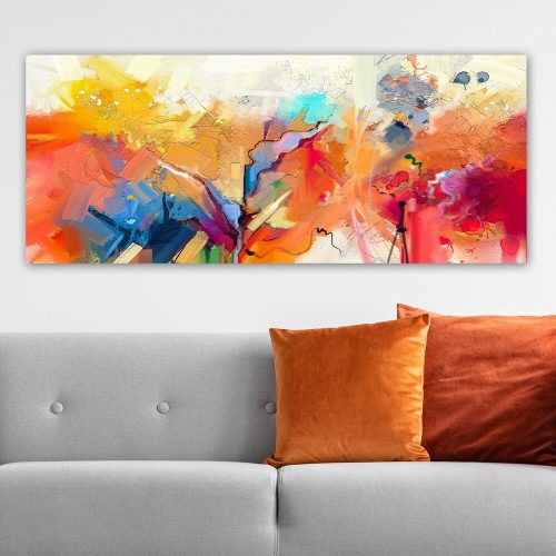 Lenyűgöző dekoratív vászonfestmény, 50 x 120 cm | 100% vászon, 100% fa keret (3 cm vastag) | Tökéletes a lakberendezés és a művészet szerelmeseinek