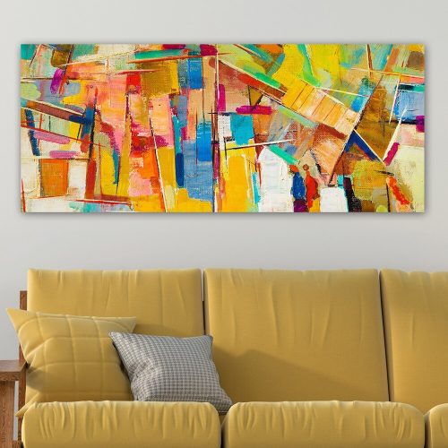 Lenyűgöző dekoratív vászonfestmény, 50 x 120 cm | 100% vászon, 100% fa keret (3 cm vastag) | Tökéletes a lakberendezés és a művészet szerelmeseinek