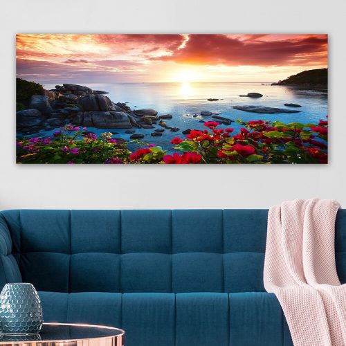 Lenyűgöző dekoratív vászonfestmény, 50 x 120 cm | 100% vászon, 100% fa keret (3 cm vastag) | Tökéletes a lakberendezés és a művészet szerelmeseinek