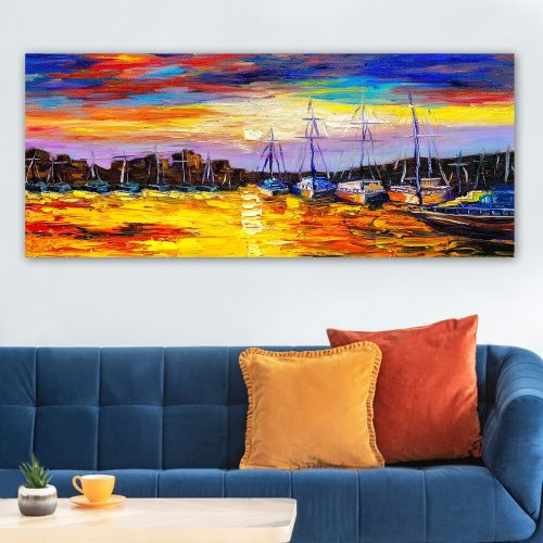 Lenyűgöző dekoratív vászonfestmény, 50 x 120 cm | 100% vászon, 100% fa keret (3 cm vastag) | Tökéletes a lakberendezés és a művészet szerelmeseinek