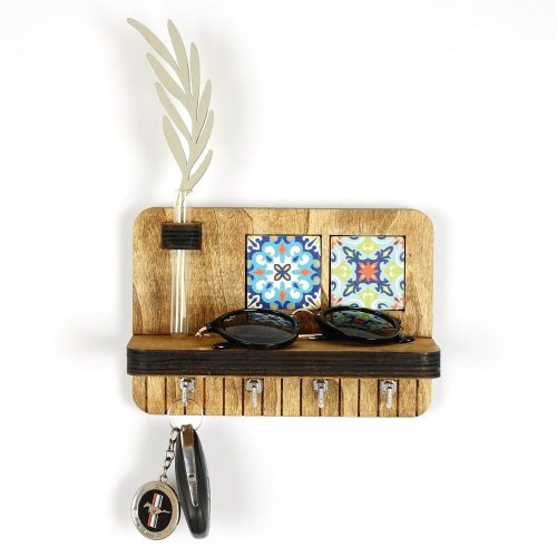 Stílusos diófa falipolc, 14 x 20 x 9 cm | 100% vászon, 18 mm vastagság | Tökéletes lakberendezéshez és rendszerezéshez, elegáns és funkcionális kialakításhoz