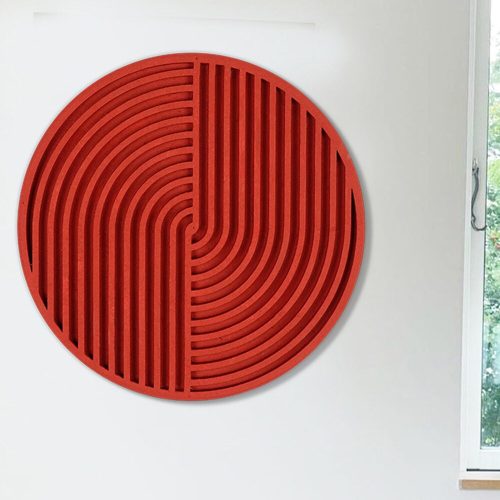Elegáns piros dekoratív fali kiegészítő, 33 x 33 x 2 cm | 100% lucfenyő | Tökéletes modern lakberendezéshez és stílusos belső terekhez