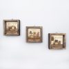 Elegáns dekoratív keretes MDF festmények (3 db), 15 x 15 cm | 100% MDF és fenyőfa keret, UV-nyomtatott | Tökéletes a lakberendezés és a művészet szerelmeseinek