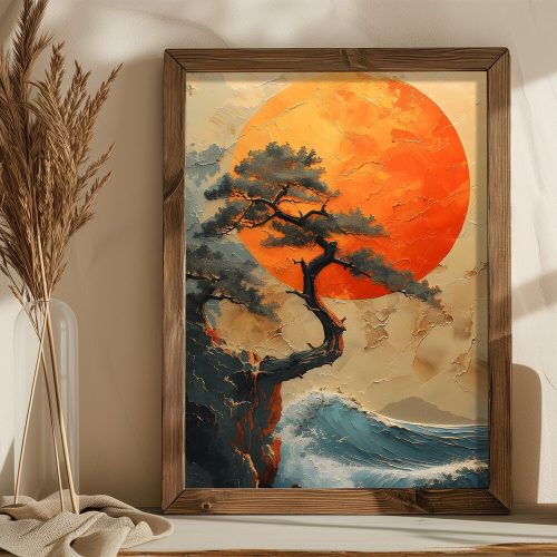 Elegáns dekoratív keretes MDF festmény, 35 x 47 x 3,5 cm | 100% MDF (3 mm) és luc váz | Tökéletes lakberendezéshez és modern esztétikához