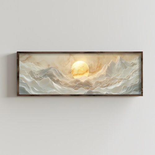 Elegáns dekoratív keretes MDF festmény, 40 x 120 x 3,5 cm | 100% MDF és luc váz | Tökéletes lakberendezéshez és modern esztétikához