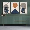Elegáns dekoratív vászonfestő készlet (3 db), 100% vászon és fenyőfa keret, mindegyik 45 x 70 cm | Teljes méret: 145 x 70 cm | Tökéletes otthoni dekorációhoz