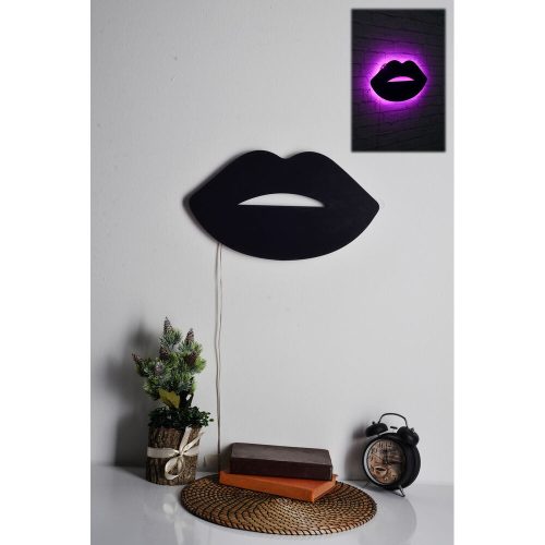 Elegáns rózsaszín dekoratív LED világítás, 40 x 23 cm | 60 LED/m, 600 Lumen, 50000 óra Élettartam | Fekete MDF alap, beépített fali akasztórendszer