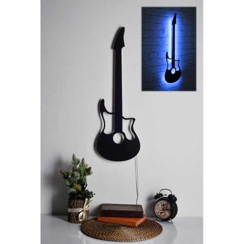 Dekoratív LED világítás fekete MDF alappal, 22 x 68 cm | 60 LED/m, 300 Lumen, 3000K | 50 000 órás élettartam, beépített falakasztó, elegáns kék dizájn