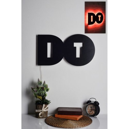 Elegáns piros dekoratív LED világítás, 50 x 27 cm | Fekete MDF talp (2,7 mm), 60 LED/m, 21 W, 375 cm vezeték, beépített fali akasztórendszer | Modern dekorációhoz tökéletes