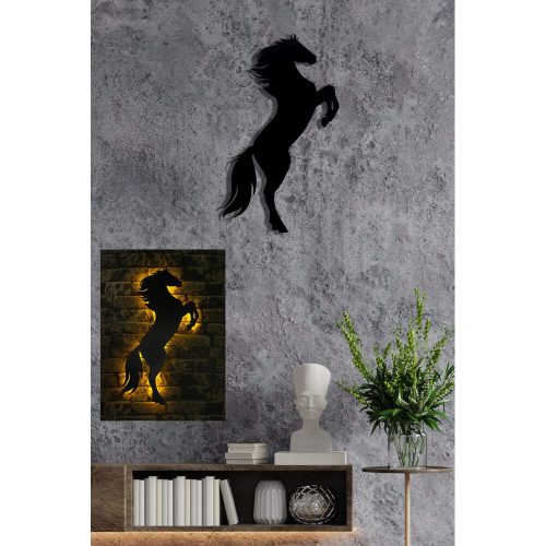 Elegáns sárga dekoratív LED világítás, 60 x 30 cm | Fekete MDF talp (2,7 mm), 60 LED/m, 375 cm vezeték | Tökéletes otthoni dekorációhoz és hangulathoz