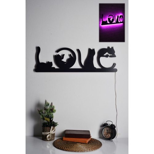 Elegáns rózsaszín dekoratív LED világítás, 70 x 22 cm | Fekete MDF talp, 60 LED/m, 375cm kábel, 12V 1A adapter | Tökéletes modern lakberendezéshez és hangulathoz