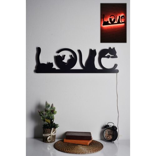 Elegáns piros dekoratív LED világítás, 70 x 22 cm | Fekete MDF talp (2,7mm), 60 LED/m, 12V 1A adapter, 375cm vezeték | Modern dekorációhoz tökéletes