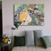 Lenyűgöző dekoratív vászonfestmény Gustav Klimttől, 70 x 100 cm | 100% vászon, 100% fa keret (2,8 cm) | Tökéletes óvoda és bababölcső dekorációjához