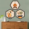 Elegáns dekoratív keretes festőkészlet (3 db), 35 x 35 cm | 100% MDF, 2 cm Vastag | Stílusos falfestmény otthoni és irodai dekorációhoz, modern design