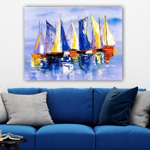 Lenyűgöző dekoratív vászonfestmény, 70 x 100 cm | 100% vászon, 3 cm vastag fakeret | Tökéletes a lakberendezés és a művészet szerelmeseinek, névtelen művészeknek