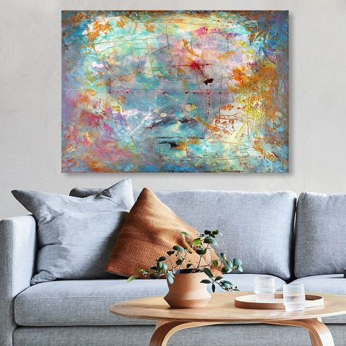 Lenyűgöző dekoratív vászonfestmény, 70 x 100 cm | 100% vászon, 3 cm vastag fakeret | Tökéletes a lakberendezés és a művészet szerelmeseinek, névtelen művészeknek