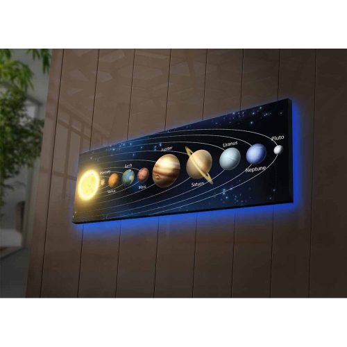 Lenyűgöző LED megvilágított vászonfestmény, 30 x 90 cm, 100% Velúr vászon, Fakeret (3 cm) | Akkumulátoros, be/ki kapcsoló | Tökéletes otthoni dekorációhoz