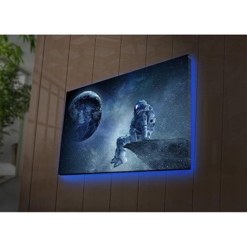 Dekoratív LED megvilágított vászonfestmény, 45 x 70 cm, 100% velúr vászon, fa keret (3 cm), elemes, be-/kikapcsolóval, tökéletes otthoni dekorációhoz