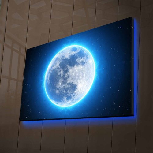 Dekoratív LED megvilágított vászonfestmény, 45 x 70 cm, 100% velúr vászon, fa keret (3 cm), elemes, be-/kikapcsolóval, tökéletes otthoni dekorációhoz