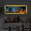 Dekoratív LED-es világítóvászon festmény, 30 x 90 cm, 100% poliészter vászon, fa keret (3,5-4 cm), elemes be-/kikapcsolóval, tökéletes otthoni dekorációhoz
