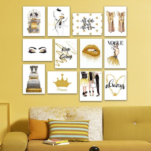 12 db dekoratív MDF festmény készlet, egyenként 20 x 15 cm | 100% MDF, 3 mm vastag | Tökéletes otthoni dekorációhoz, művészeti bemutatókhoz és kreatív terekhez