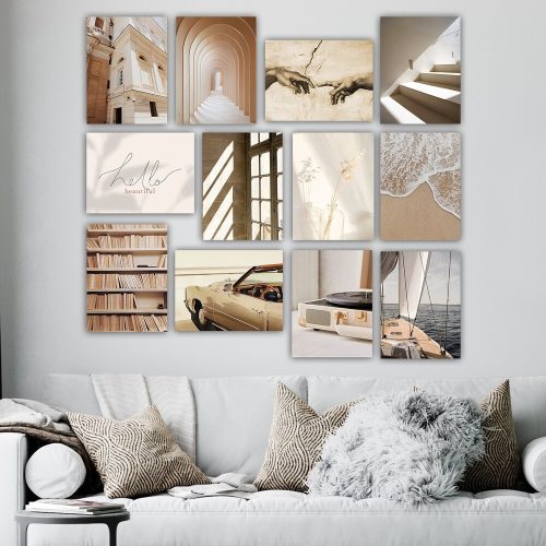 12 db dekoratív MDF festmény készlet, egyenként 20 x 15 cm | 100% MDF, 3 mm vastag | Tökéletes otthoni dekorációhoz, művészeti bemutatókhoz és kreatív terekhez