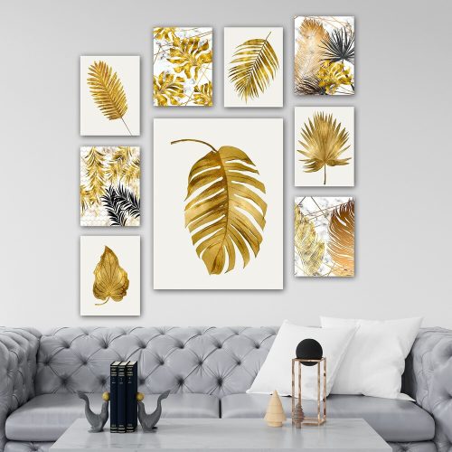 Elegáns Dekoratív MDF festmények (9 db), 100% MDF, 3 mm vastag | 20 x 15 cm (8 db) és 30 x 40 cm (1 db) | Tökéletes a lakberendezés és a művészet szerelmeseinek