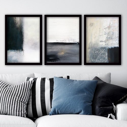 Elegáns dekoratív keretes festőkészlet (3 db), 35 x 45 cm | 100% MDF, 2 cm Vastag | Stílusos falfestmény otthoni és irodai dekorációhoz