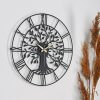 Elegáns fekete dekoratív fém falióra, 41 cm átmérőjű, 1,5 mm vastag | Csendes mechanizmus, 1 db AA elem szükséges (nem tartozék) | Tökéletes otthoni és irodai dekorációhoz