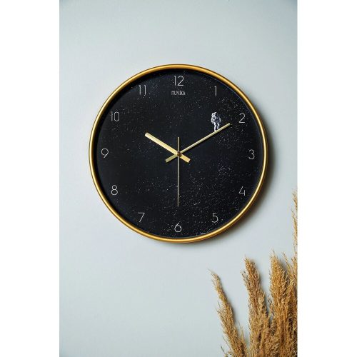 Elegáns dekoratív falióra, 30 cm átmérő, 100% üveg és műanyag, 1,8 mm vastag üveg, modern design otthoni és irodai dekorációhoz, stílusos óra