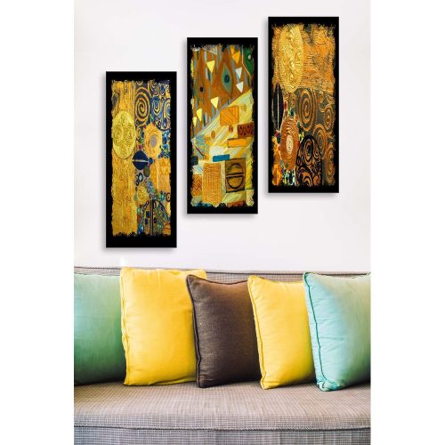 Elegáns dekoratív MDF festőkészlet (3 db), mindegyik 20 x 50 cm | 100% MDF, 3 mm vastag | Tökéletes lakberendezéshez, nappaliba és irodahelyiségbe