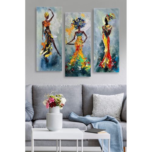 Elegáns dekoratív MDF festőkészlet (3 db), mindegyik 20 x 50 cm | 100% MDF, 3 mm vastag | Tökéletes a lakberendezés és a művészet szerelmeseinek, stílusos és egyedi design