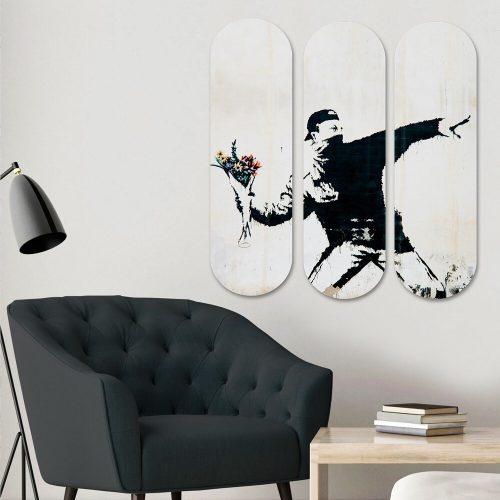 Elegáns dekoratív MDF festőkészlet (3 db), UV-nyomtatott, 20 x 70 cm, mindegyik | 100% MDF, 8 mm vastag | Tökéletes modern lakberendezéshez és művészeti megjelenítéshez