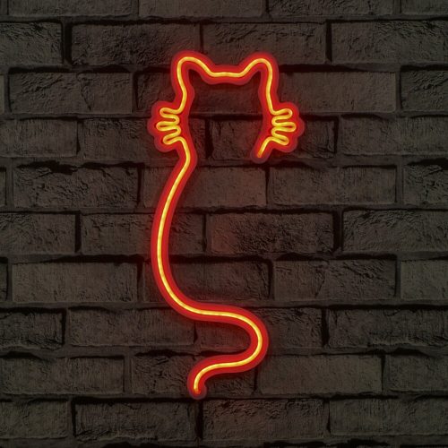 Rugalmas piros neon LED világító csíkok, 375 cm | IP67 Vízálló, 12V DC, Beépített fali akasztórendszer | Tökéletes lakberendezéshez és bulikhoz