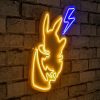 Rugalmas LED-es neon világítócsíkok, vízálló IP67, 375 cm, 12V, 350 lumen, sárga és kék, beépített fali akasztó, be-/kikapcsoló, dekorációhoz tökéletes