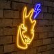 Rugalmas LED-es neon világítócsíkok, vízálló IP67, 375 cm, 12V, 350 lumen, sárga és kék, beépített fali akasztó, be-/kikapcsoló, dekorációhoz tökéletes