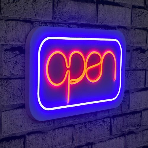 Rugalmas LED-es neon világítócsíkok, vízálló IP67, 375 cm, 12V, 400 lumen, kék-piros, beépített fali akasztó, be-/kikapcsoló | Tökéletes otthoni dekorációhoz